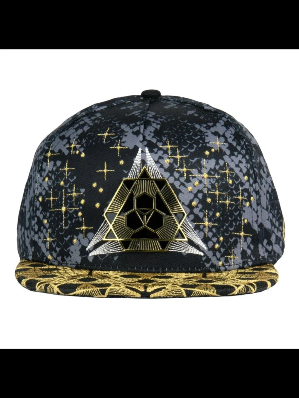 🌹💀Grassroots California: Celestial Serpent V2 Black Snapback Hat💀🌹